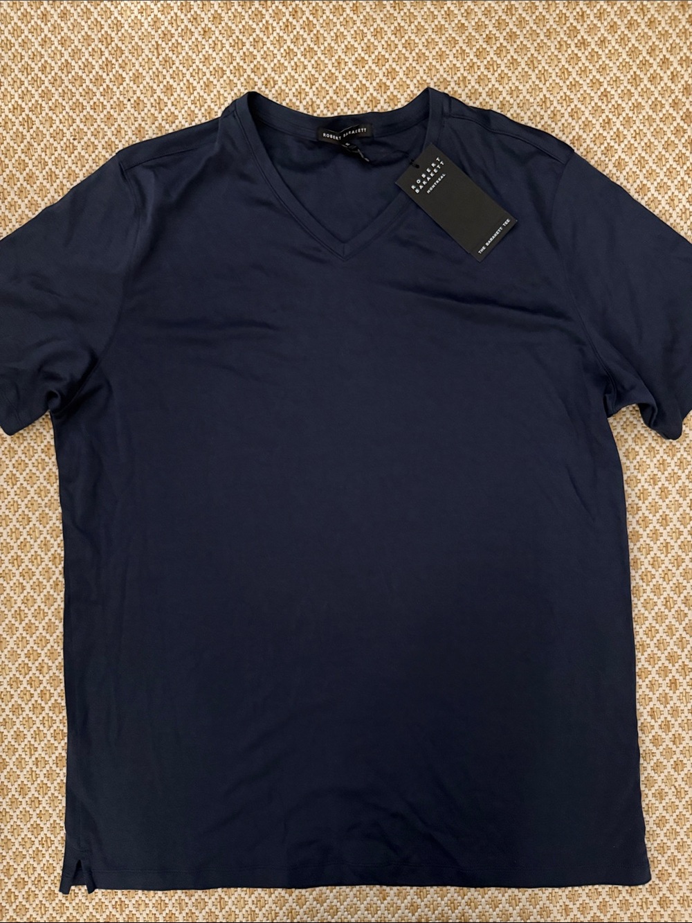 Robert Barakett Navy V-Neck Short Sleeve barakett Tee NWT xl